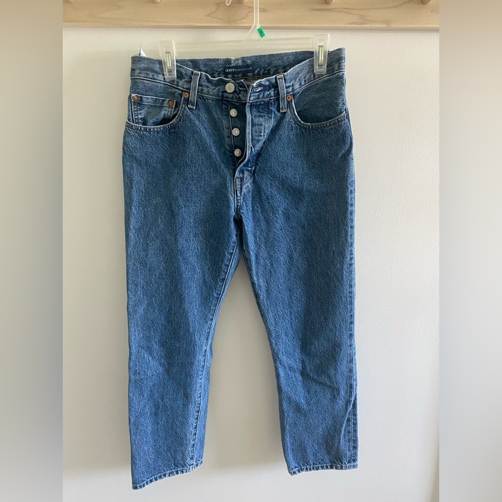 LEVIS X Made & Crafted Dark Wash 501 Crop W28